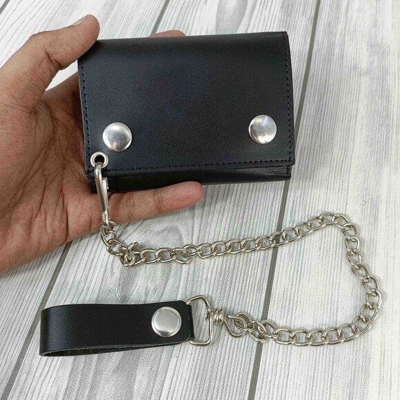 Men Genuine Leather Biker Wallet - Picture 6 of 7